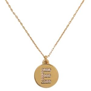KATE SPADE • North Court Crystal Initial E Pendant Necklace